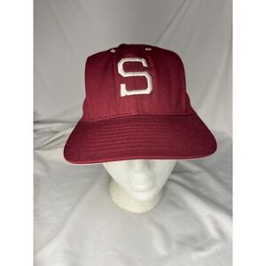 Vintage Calhead Pro Stanford Cardinal Fotted Hat Cap Adult Size 7 Red